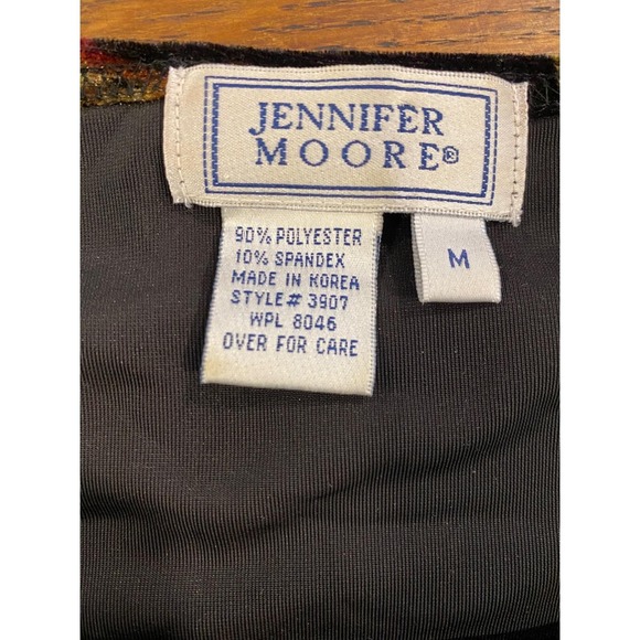 Vintage 90s Stretch Velvet Moody Floral Witchy Tunic Dark Romantic Grunge Top - Picture 9 of 10